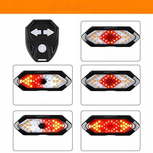 MOCNE LAMPKI ROWEROWE KIERUNKOWSKAZY OŚWIETLENIE PRZÓD TYŁ LED WODOODPORNE na Arena.pl