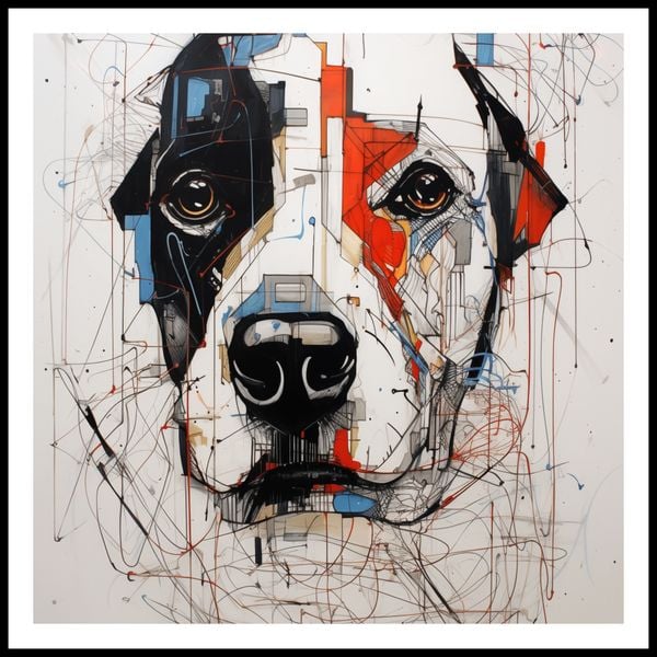 Plakat 70x70cm Przyrysowany Psiak zdjęcie 3