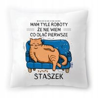 Poduszka Dla Staszka Na Urodziny Ze Zdjęciem Na Prezent Biała 40X40 Cm