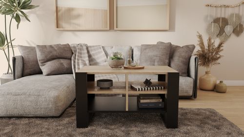 Ława Figa dąb sonoma/czarny na Arena.pl