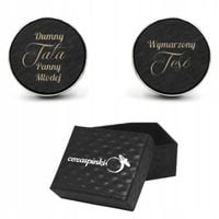 Spinki do mankietów drewniane z grawerem TATA/TEŚĆ