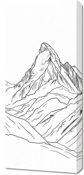 Obraz 40x90cm Górski Szkic zdjęcie 1