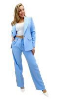 ELEGANCKI DAMSKI GARNITUR GARSONKA KOSTIUM KOMPLET 42 BŁĘKITNY