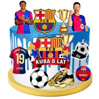 WYDRUK CUKROWY FC BARCELONA YAMAL LEWANDOWSKI DEKORACJA CUKROWA MASA