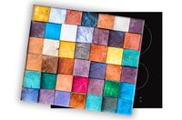 SZKLANA DESKA NA KUCHENKĘ 60x52 028A DREWNO