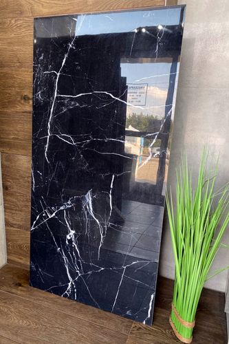 CZARNY GRES ze srebrną żyłą 120X60 Czarny Marmur Wysoki Połysk - SUPER CENA na Arena.pl