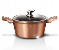 Garnek granitowy z pokrywką 6.5L 28cm indukcja gaz BERLINGER HAUS Rose Gold