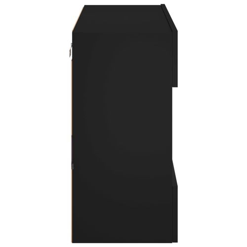 Ścienna szafka TV z LED, czarna, 78,5x30x60,5 cm na Arena.pl