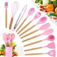 Zestaw Akcesoriów Do Kuchni Przybory Kuchenne 12szt. Silikon Róż