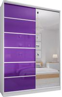 SZAFA 120 x 250 BIAŁA - LUSTRO + FIOLETOWY LACOBEL