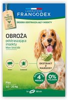 Obroża odstraszająca pasożyty dla średniego psa (10-20kg) - Francodex 60cm