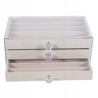 ETUI DO PRZECHOWYWANIA BIŻUTERII Z SZUFLADAMI PYŁOSZCZELNY ORGANIZER NA