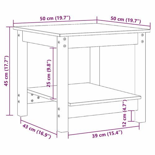 Stolik kawowy Woskowy brąz 50 x 50 x 45 cm Lite drewno sosnowe na Arena.pl