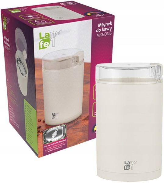Młynek do kawy Lafe MKB-005 Elektryczny udarowy 150W Kość słoniowa zdjęcie 2