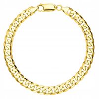 ZŁOTA BRANSOLETKA MĘSKA PANCERKA 21 cm KUBAŃSKA PEŁNA GRUBA 6 mm SREBRO 925