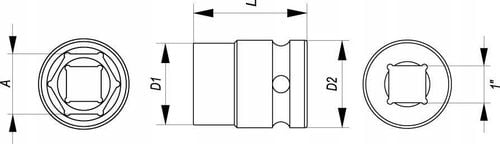 nasadka udarowa 1" 27mm na Arena.pl