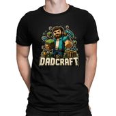 Dadcraft - męska koszulka na prezent M Czarny T-shirt - męski MINECRAFT