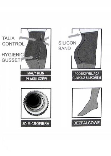 MARILYN Rajstopy wyszczuplające TALIA CONTROL 100 den czarne BLACK 3/M na Arena.pl