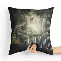 Poduszka z Dinozaurem - Mnożenie w Świecie Dinozaurów Tył poduszki: - Musztardowy