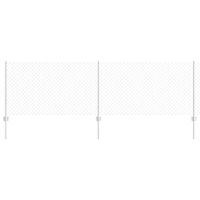 Ogrodzenie z słupkami Srebrny 0.8 x 25 m Stal