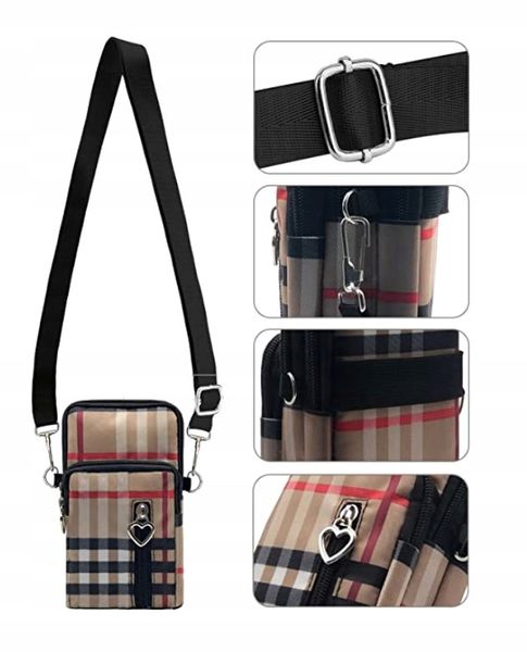 Listonoszka Torebka Na Telefon Miejska Etui Krata zdjęcie 12