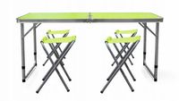 Aga Zestaw kempingowy składany zielony 60 x 120 x 70 cm turystyczny