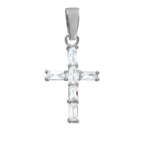 SREBRNY KRZYŻYK Z CYRKONIAMI SREBRO PRÓBY 925