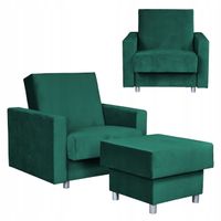 Fotel rozkładany Alicja z podnóżkiem do spania z pojemnikiem Family Meble