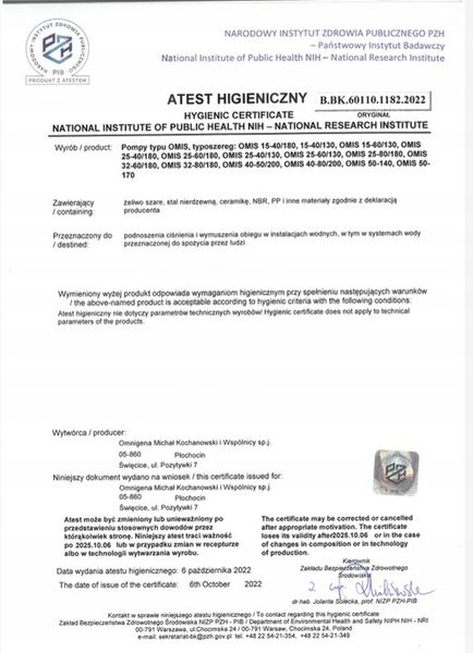 Pompa obiegowa Omnigena OMIS 25-40/180 zdjęcie 4