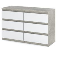 Komoda Z 6 Szufladami Do Salonu Hugo Pojemna Szafka Rtv Beton Biały Mat