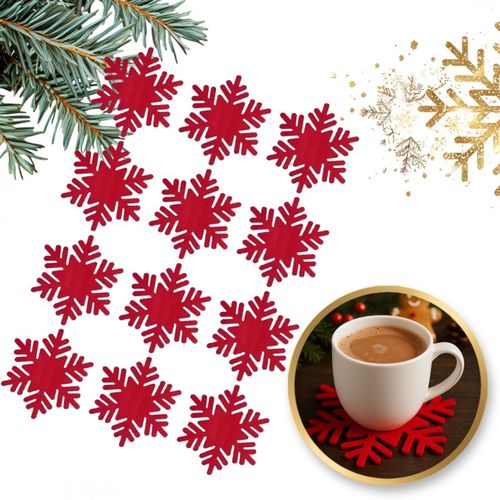 świąteczna podkładka na stół 13 cm ażurowa śnieżynka - zestaw 12 szt. mp54 na Arena.pl