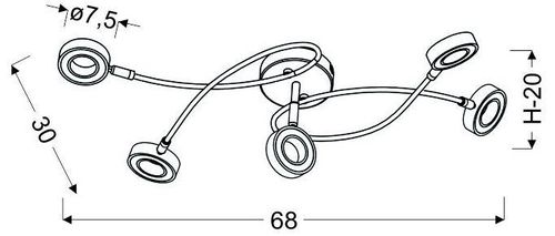 Vinola plafon 5x5W LED chrom 3000K na Arena.pl