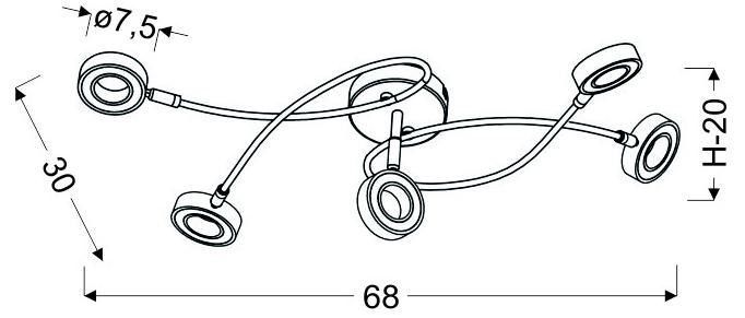 Vinola plafon 5x5W LED chrom 3000K zdjęcie 2