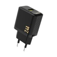 ładowarka sieciowa 2.4a usb-a - czarna