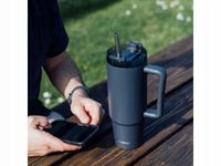 Stream - Kubek termiczny ze stali nierdzewnej 950 ml ze słomką (Graphite)