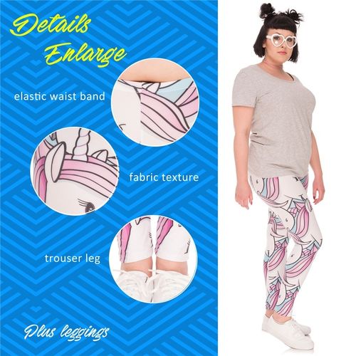 LEGGINSY PLUS SIZE WHITE UNICORNS na Arena.pl