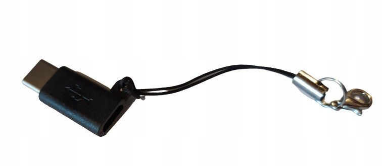 Przejściówka micro usb typ b na usb typ c czarna gadżet do do smartfon 'a zdjęcie 3