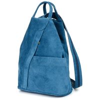 Niebieski Vera Pelle włoski Plecak Skórzany damski mały T53