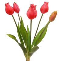 TULIPAN sztuczny TULIPANY SILIKONOWE BUKIET 5 sztuk RÓŻOWE