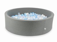 Suchy basen szary 130x40 z piłeczkami 700 sztuk (przezroczyste, białe, jasnobłękitne, błękitne jasne perłowe)