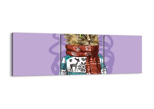 Obraz Na Płótnie - Kot Elegant - 90X30 Cm - Ca90X30-3201 na Arena.pl