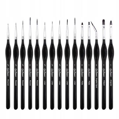 PĘDZLE ARTYSTYCZNE MALARSKIE ZESTAW 15 SZTUK W OZDOBNYM ETUI na Arena.pl