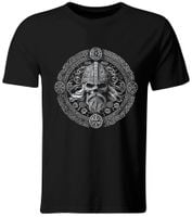 KOSZULKA CZASZKA WIKINGA, WIKINGOWIE, CZARNA, ROZ. XL