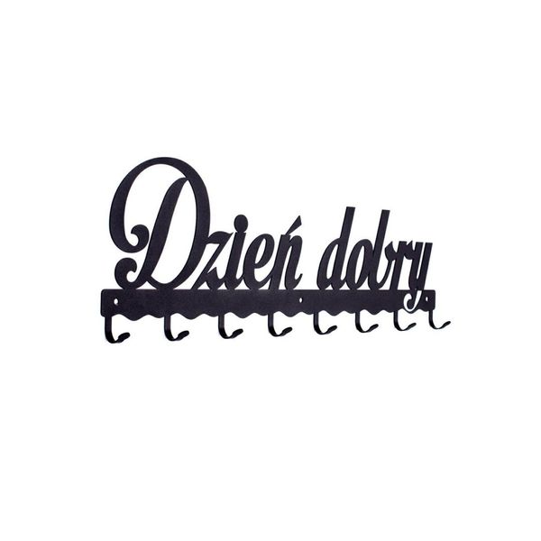 Wieszak ścienny Dzień dobry 01 czarny zdjęcie 2