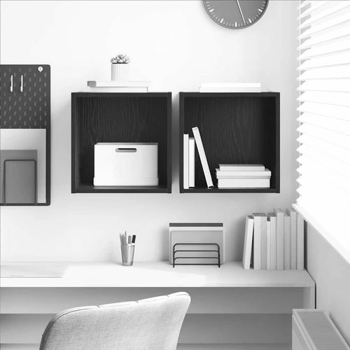 Szafka ścienna z półką 2 pcs Czarny Dąb 37 x 37 x 37 cm na Arena.pl