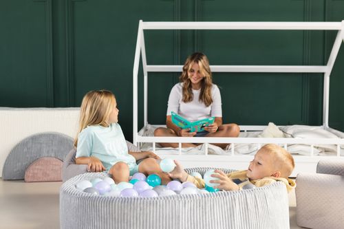 Suchy basen piankowy ze sztruksu z 300 piłeczkami 90 cm RÓŻNE KOLORY na Arena.pl