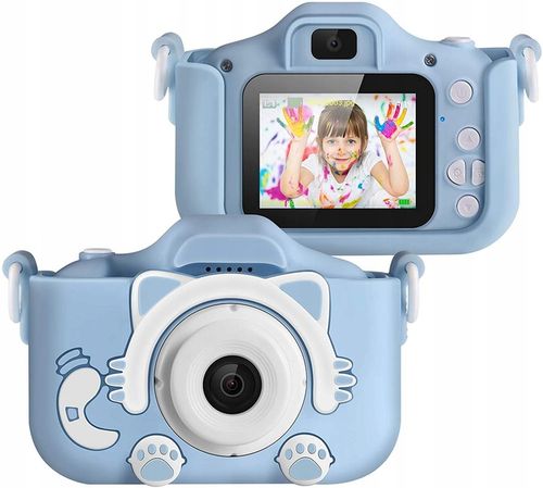 APARAT CYFROWY DLA DZIECI Dziecka Fotograficzny RÓŻOWY KOTEK + KARTA 4GB na Arena.pl