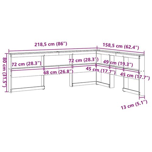Regał na książki z zagłówkiem, woskowy brąz, 140 cm, sosnowe na Arena.pl