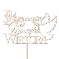TOPPER dekoracja imię KOMUNIA ŚWIĘTA NAPIS NA TORT