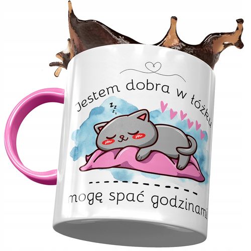 Kubek Różowy Śmieszny Jestem Dobra W Łóżku Z Nadrukiem Ze Zdjęciem na Arena.pl